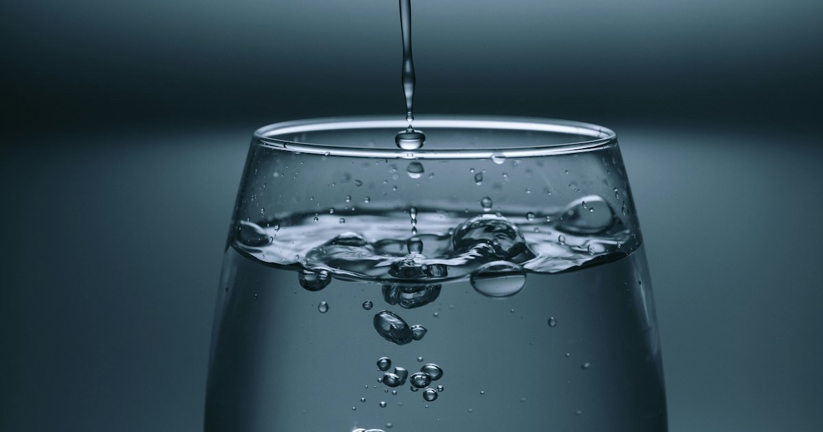 Glass of clear drinking water