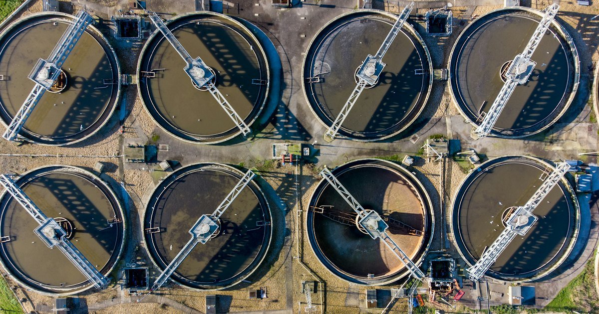 Wastewater treatment tanks, representing pollution control consent for water plants